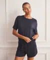 Naadam Breathable Short Sleeve Sleep Top In Blue