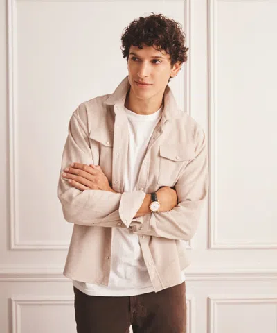 Naadam Brushed Cotton Shirt Jacket In Pink