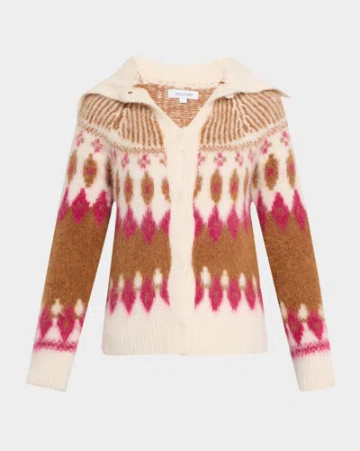 Naadam Brushed Fair Isle Alpaca-wool Cardigan In Multi