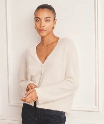 Naadam Brushed Luxe Cashmere Cardigan In White
