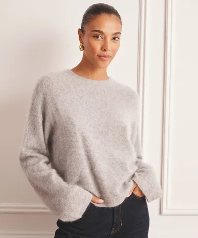 Naadam Brushed Luxe Cashmere Crewneck Sweater In Gray
