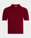 Naadam Button-down Coastal Cashmere Sweater In Burgundy