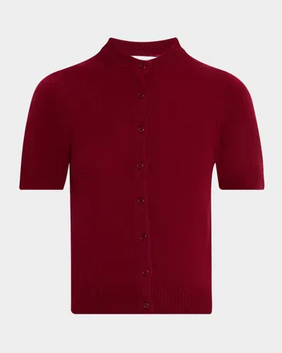 Naadam Button-down Coastal Cashmere Sweater In Burgundy