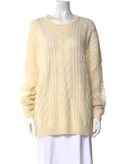 Pre-owned Naadam Cable Knit Scoop Neck Sweater In Neutral
