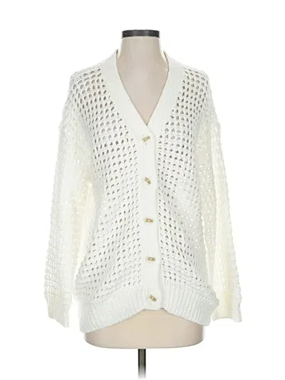 Naadam Luxe Chunky Cotton Pointelle Cardigan In White