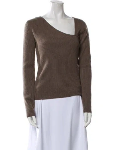 Pre-owned Naadam Cashmere Asymmetrical Sweater In Brown