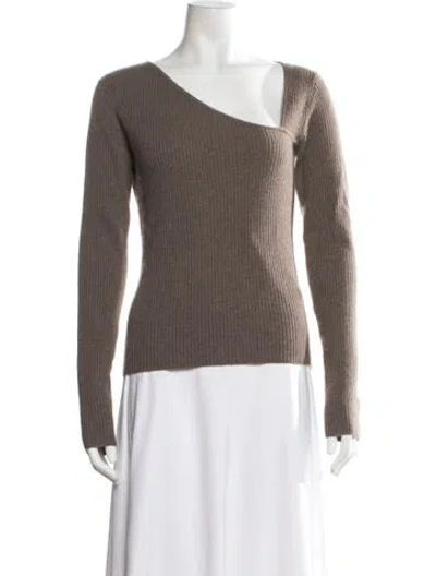 Pre-owned Naadam Cashmere Asymmetrical Sweater In Brown