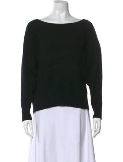 Pre-owned Naadam Cashmere Bateau Neckline Sweater In Black