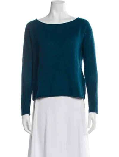 Pre-owned Naadam Cashmere Bateau Neckline Sweater In Blue