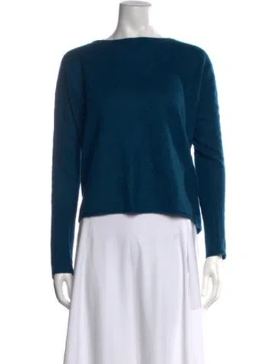Pre-owned Naadam Cashmere Bateau Neckline Sweater In Blue