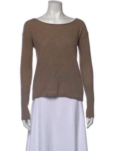 Pre-owned Naadam Cashmere Bateau Neckline Sweater In Brown