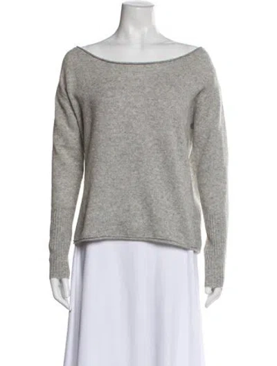 Pre-owned Naadam Cashmere Bateau Neckline Sweater In Gray