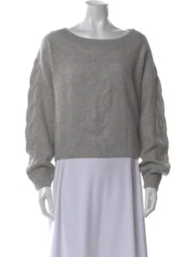 Pre-owned Naadam Cashmere Bateau Neckline Sweater In Gray