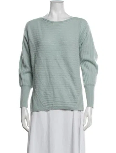 Pre-owned Naadam Cashmere Bateau Neckline Sweater In Green