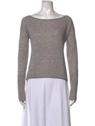 Pre-owned Naadam Cashmere Bateau Neckline Sweater In Grey