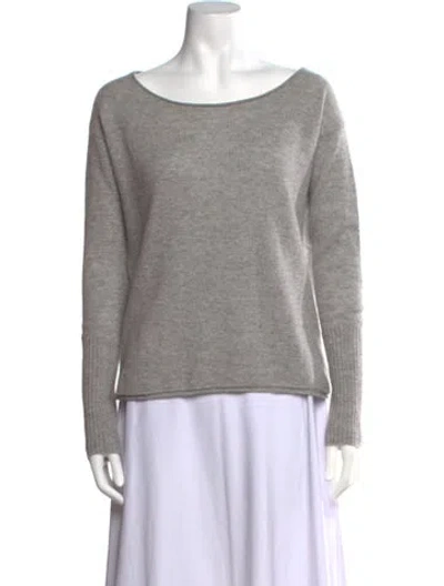 Pre-owned Naadam Cashmere Bateau Neckline Sweater In Grey