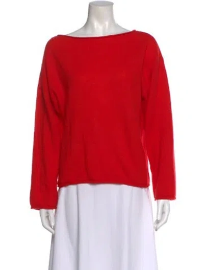 Pre-owned Naadam Cashmere Bateau Neckline Sweater In Red