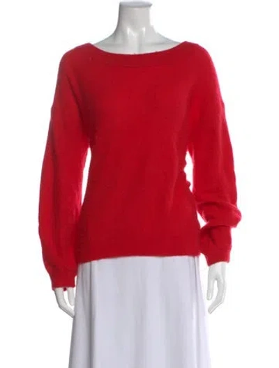 Pre-owned Naadam Cashmere Bateau Neckline Sweater In Red