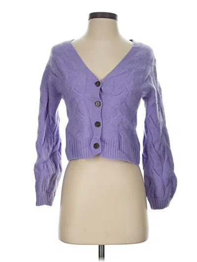 Pre-owned Naadam Cashmere Cardigan Sweater In Purple