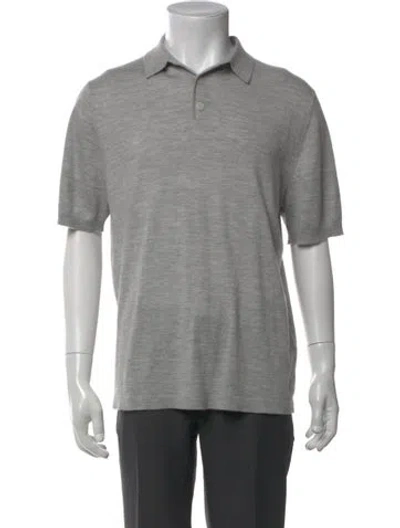 Pre-owned Naadam Cashmere Collar Polo Shirt In Gray