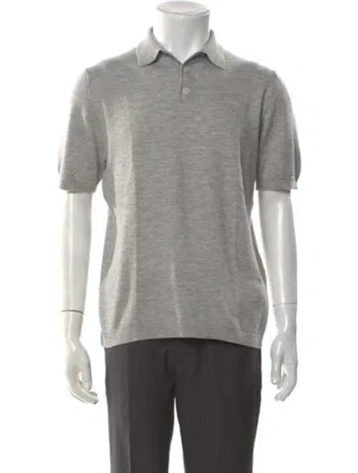 Pre-owned Naadam Cashmere Collar Polo Shirt In Gray