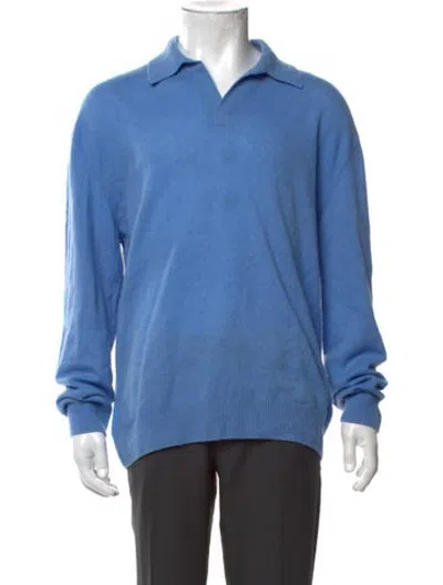 Pre-owned Naadam Cashmere Collar Polo Sweater In Blue