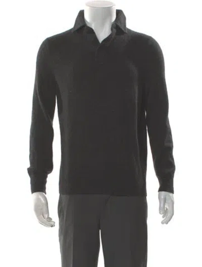 Pre-owned Naadam Cashmere Collar Polo Sweater In Gray