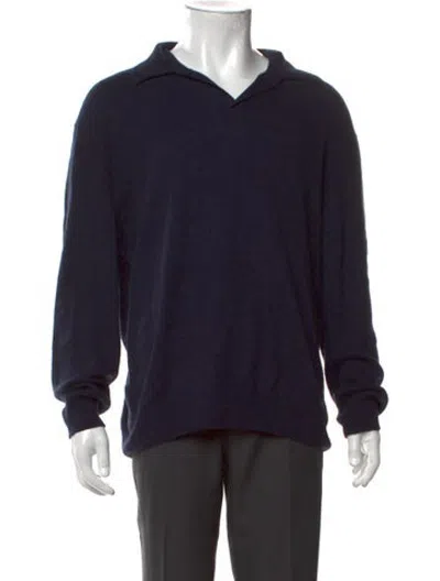 Pre-owned Naadam Cashmere Collar Pullover In Blue