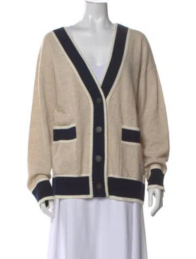 Pre-owned Naadam Cashmere Colorblock Pattern Sweater In Neutral