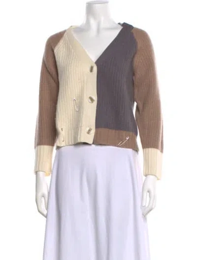 Pre-owned Naadam Cashmere Colorblock Pattern Sweater In Neutral