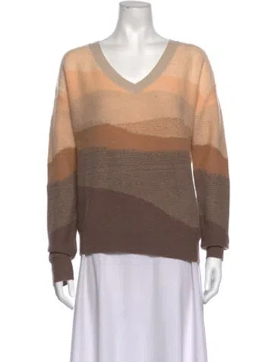 Pre-owned Naadam Cashmere Colorblock Pattern Sweater In Neutrals