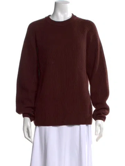 Pre-owned Naadam Cashmere Crew Neck Sweater In Burgundy