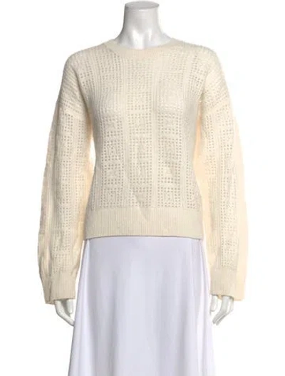 Pre-owned Naadam Cashmere Crew Neck Sweater In Neutrals/white