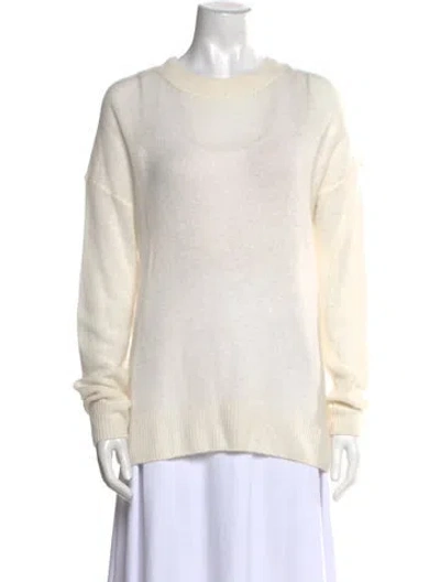 Pre-owned Naadam Cashmere Crew Neck Sweater In White
