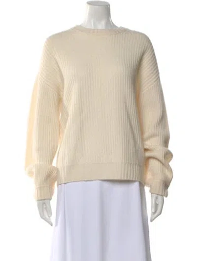 Pre-owned Naadam Cashmere Crew Neck Sweater In White