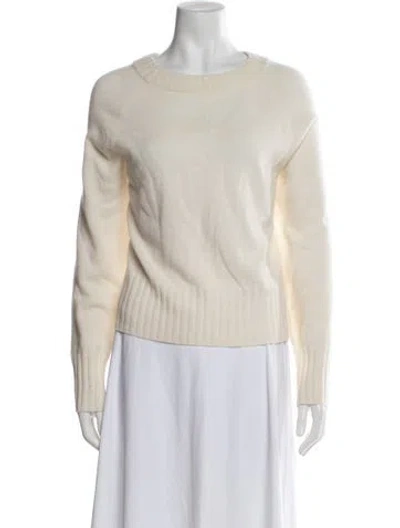 Pre-owned Naadam Cashmere Crew Neck Sweater In White
