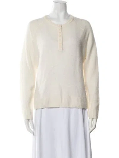 Pre-owned Naadam Cashmere Crew Neck Sweater In White
