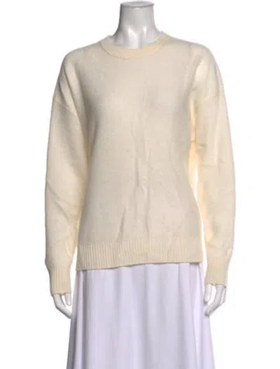 Pre-owned Naadam Cashmere Crew Neck Sweater In White