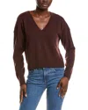 Naadam Cashmere Cropped V-neck Pullover In Brown