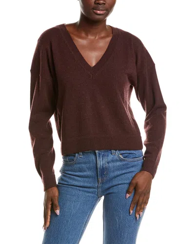 Naadam Cashmere Cropped V-neck Pullover In Multi