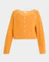 Naadam Cashmere Embroidered Raglan-sleeve Cardigan In Tangerine
