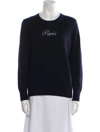 Pre-owned Naadam Cashmere Graphic Print Sweater In Blue