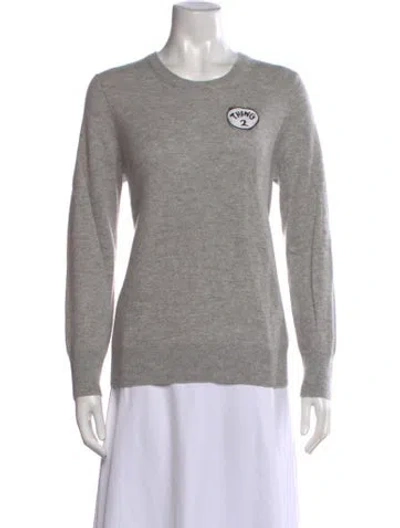 Pre-owned Naadam Cashmere Graphic Print Sweater In Grey