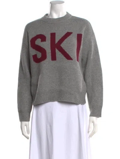 Pre-owned Naadam Cashmere Graphic Print Sweater W/ Tags In Grey