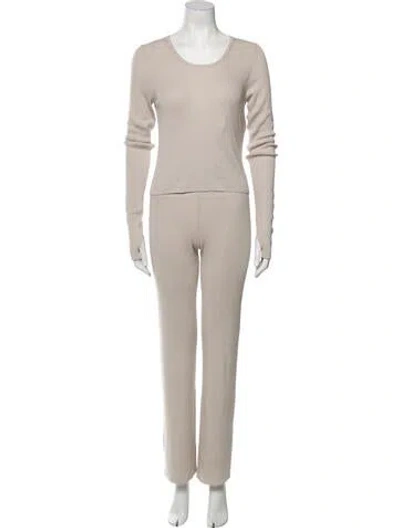 Pre-owned Naadam Cashmere Keyhole Accent Tracksuit In Neutral