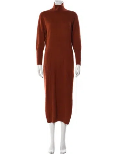 Pre-owned Naadam Cashmere Knee-length Dress In Orange