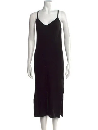 Pre-owned Naadam Cashmere Midi Length Dress In Black