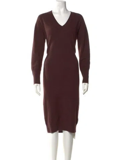 Pre-owned Naadam Cashmere Midi Length Dress In Brown