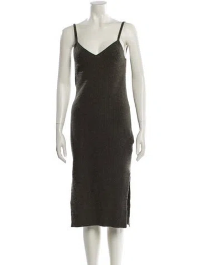 Pre-owned Naadam Cashmere Midi Length Dress In Green