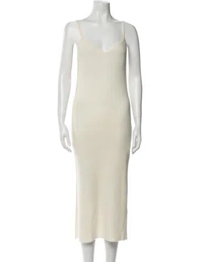 Pre-owned Naadam Cashmere Midi Length Dress In Neutral